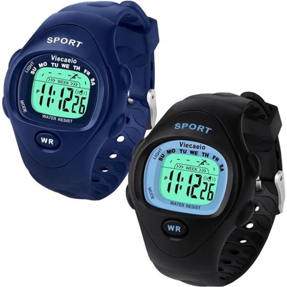 2 Pcs Kids Digital Watch with Soft Strap 30 Meter Waterproof Kids Watch